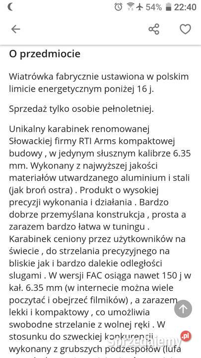 Wiatrówka PCP RTI Arms Prophet P3 Preferomence Kowalewo Pomorskie