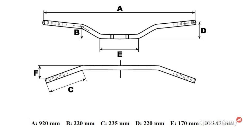 Kierownica śr 254mm dł 920mm APEHANGER kolor Ożarów