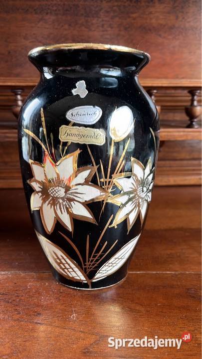 Wazon Scheirch Poreibn Czarny kobalt z kwiatami Gdańsk sprzedam