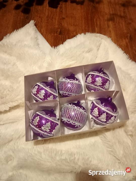 Bombki choinkowe szklane ręcznie malowane wielokolorowy Racławice