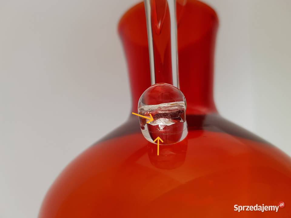 Mały dzbanek dzbanuszek kolorowe szkło PRL Porcelana i szkło Dąbrowa Górnicza