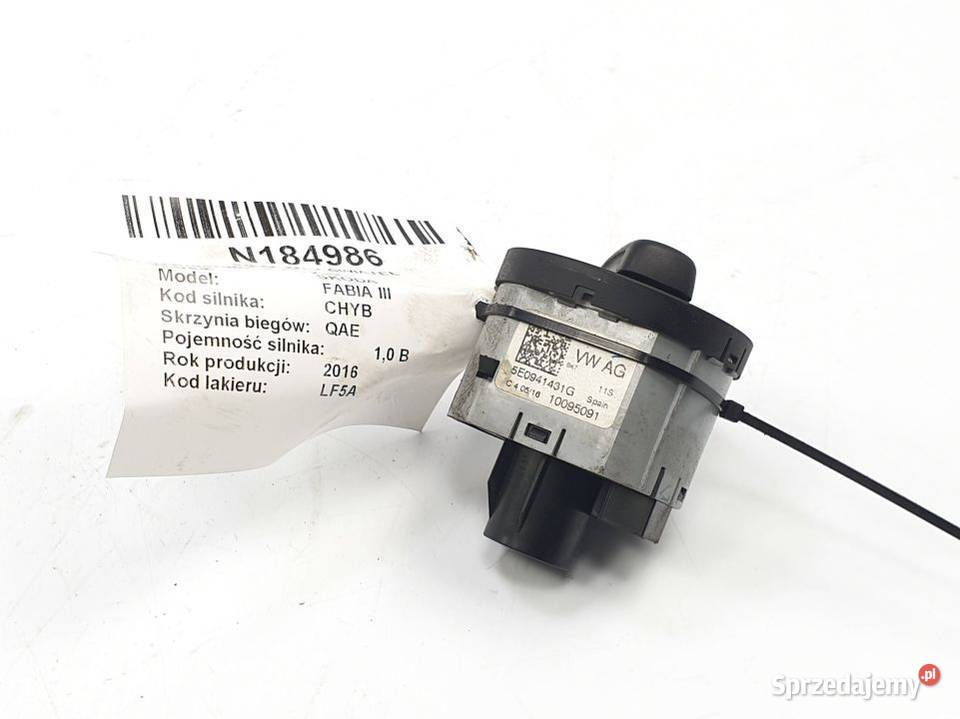 WŁĄCZNIK ŚWIATEŁ SKODA FABIA III 5E0941431G Motoryzacja Lipno sprzedam