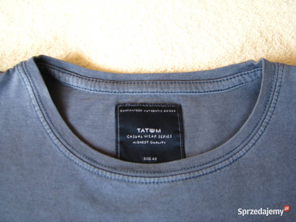 Granatowa koszulka Tatuum z żaglówką Tshirt M Rozmiar 40(L) Brzegi