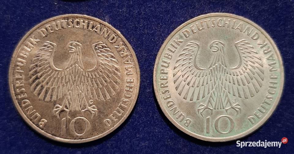 Zestaw Monet Ag 10 DM x 4 zestaw 1 Gliwice