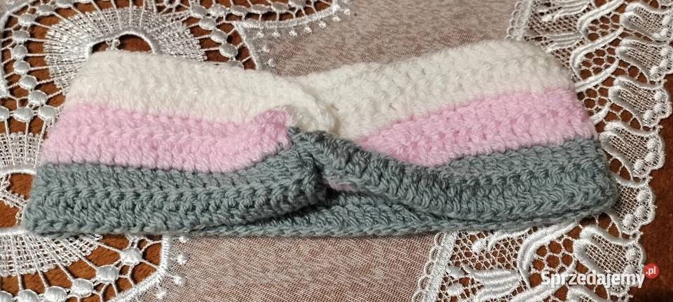 Ręcznie robiona opaska na głowę ciepła Częstochowa