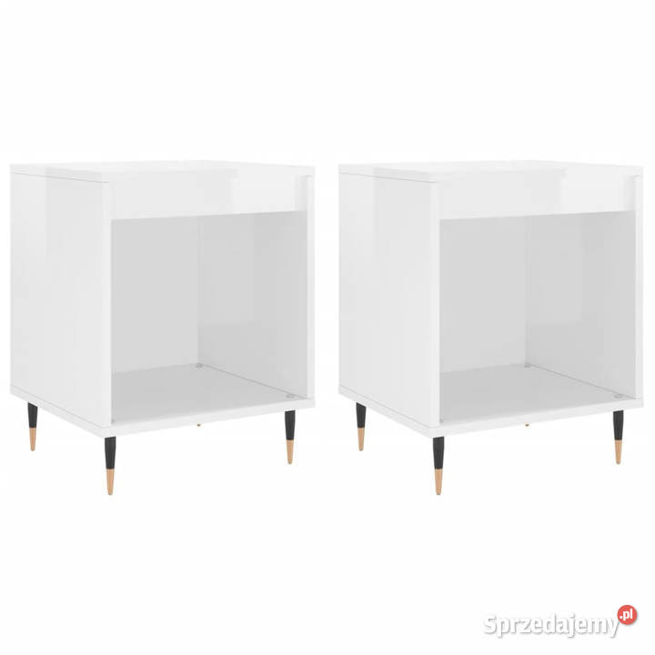 Szafki nocne 2 białe wysoki połysk 40x35x50 Warszawa