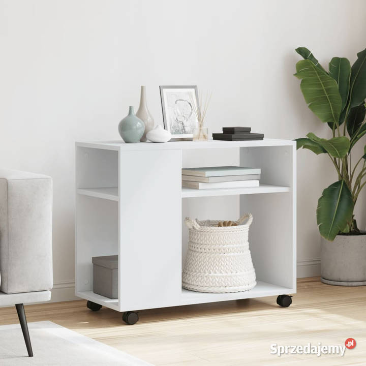 Stolik boczny na kółkach biały 70x35x60 WM853146 Warszawa