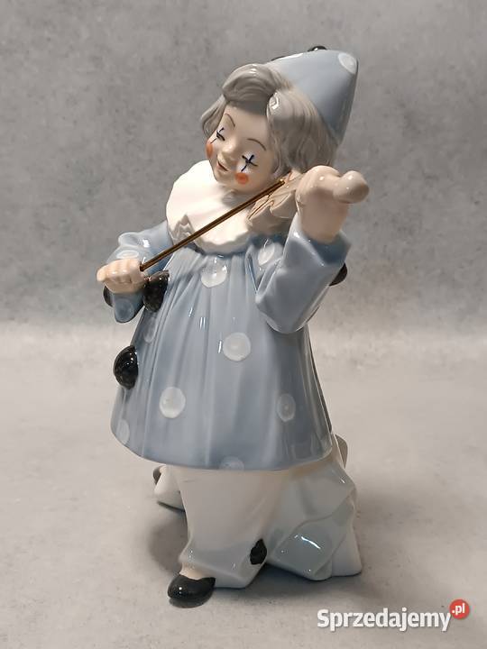 TENGRA Porcelanowy Klaun Pierrot grający na