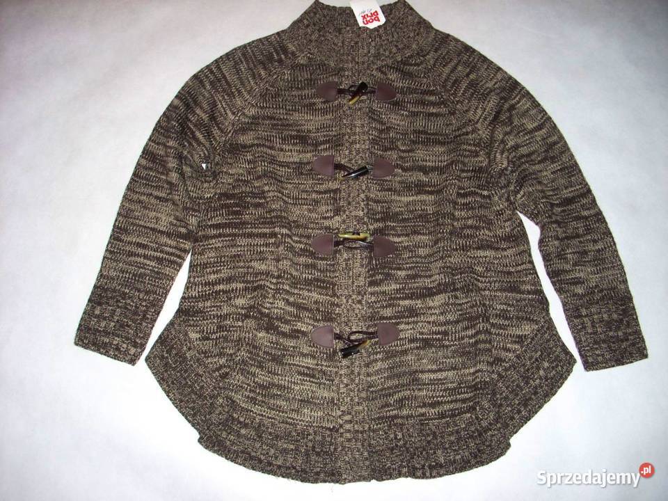 Ciepły Sweter Żakiet Kardigan ZAMEK NOWY 36 38 brązowy/beżowy Nowy Sącz