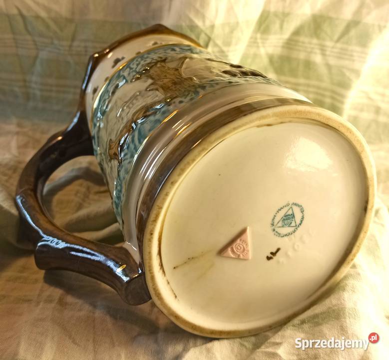 KUFEL MYŚLIWSKI porcelanowy ROYAL DUX sygnowany śląskie Bytom
