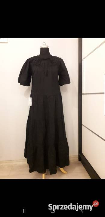 Maxi letnia sukienka z falbankami Topshop XS Kraków