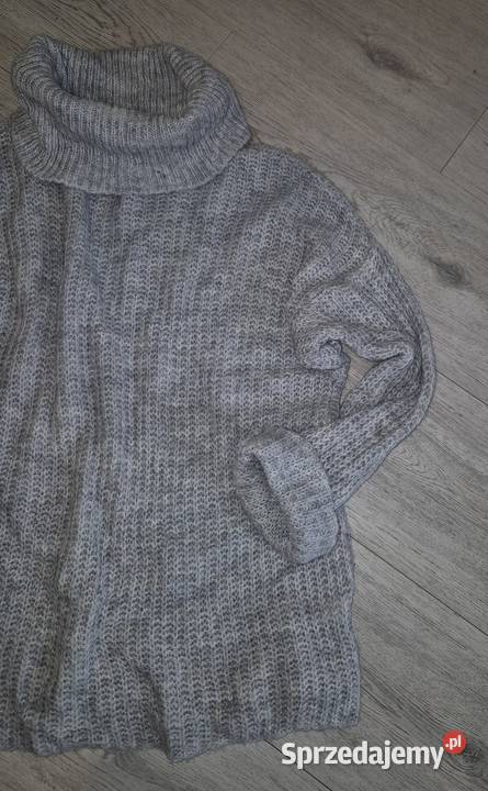 Sweter damski popielaty golf 38M Moda i Styl Łódź