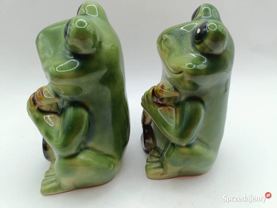 Ceramiczne figurki żab żabek 2 sztuki Zamość sprzedam