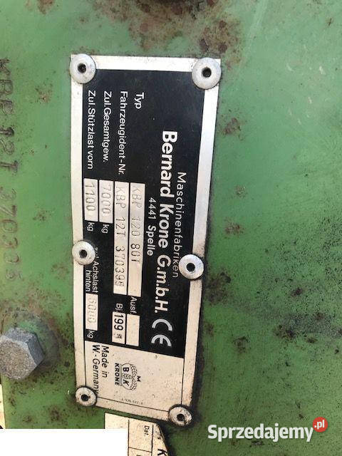 Krone Big Pack 12080 Listwy Pozostałe