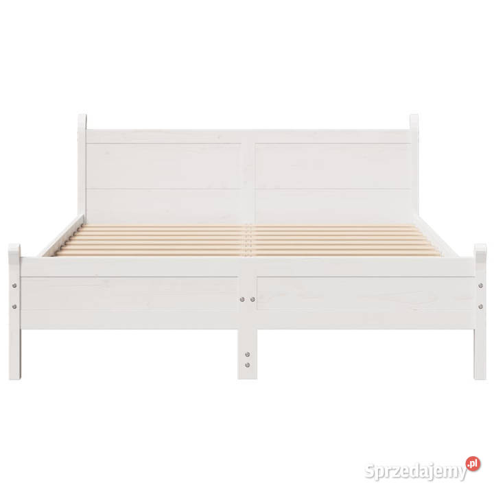 Rama łóżka bez materaca biała lite drewno 145cm Warszawa