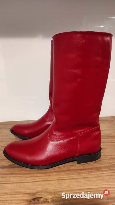 Oficerek skórzany czerwony 39 46 skóra małopolskie Wadowice