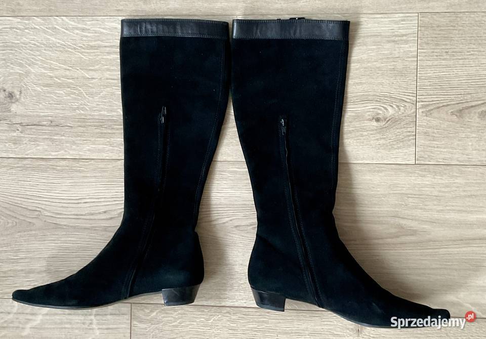 GUCCI kozaki damskie czarne zamsz oficerki skora Kraków