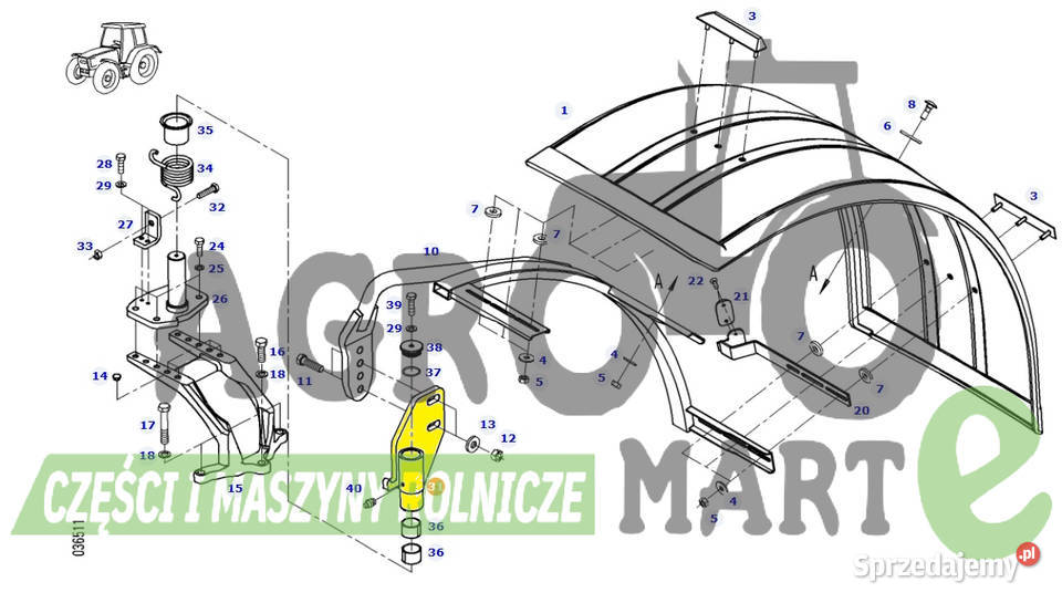 H931700030030 931700030030 UCHWYT BŁOTNIKA LH Rolnictwo Wichrów