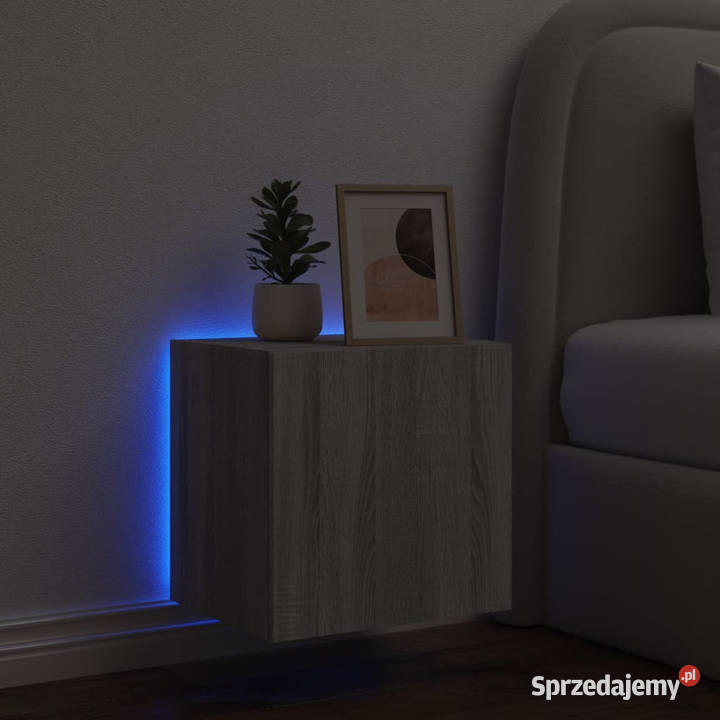 Ścienna szafka TV z LED szary dąb sonoma mazowieckie Warszawa sprzedam