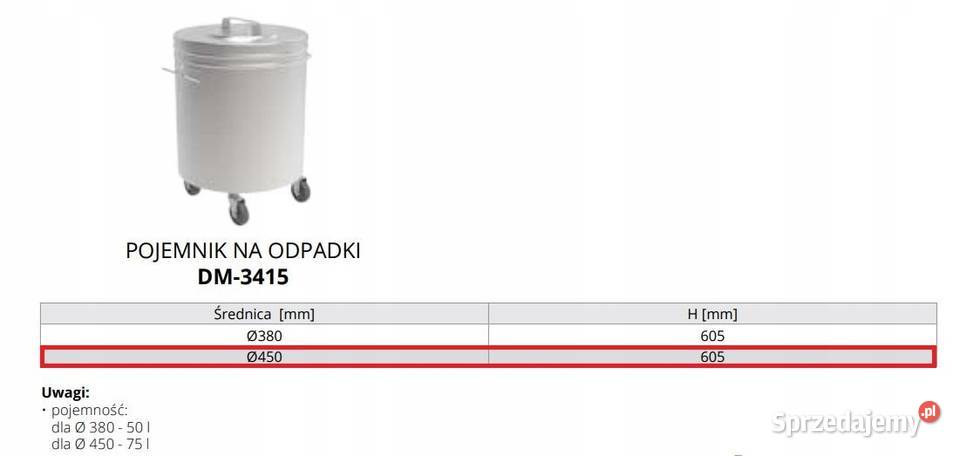Pojemnik na ODPADKI okrągły 450605 DoraMetal