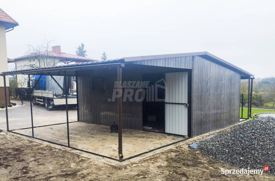 Garaż Blaszany 4x6 2x Wiata 4x6 15x6 Brama samodzielny Sprzedaż Żnin