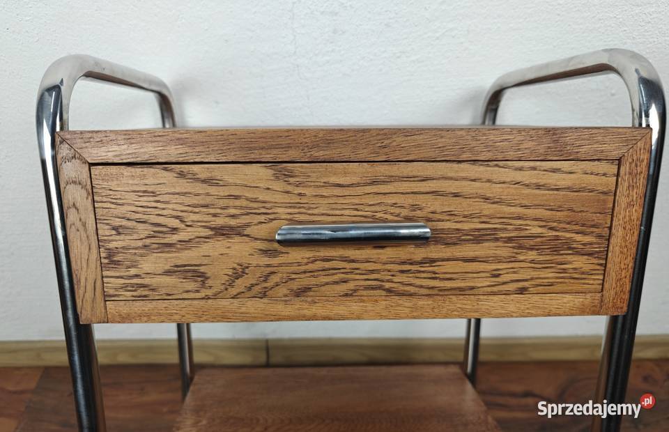 Szafka nocna lity dąb chrom brąz Bauhaus Art Nocne Warszawa sprzedam