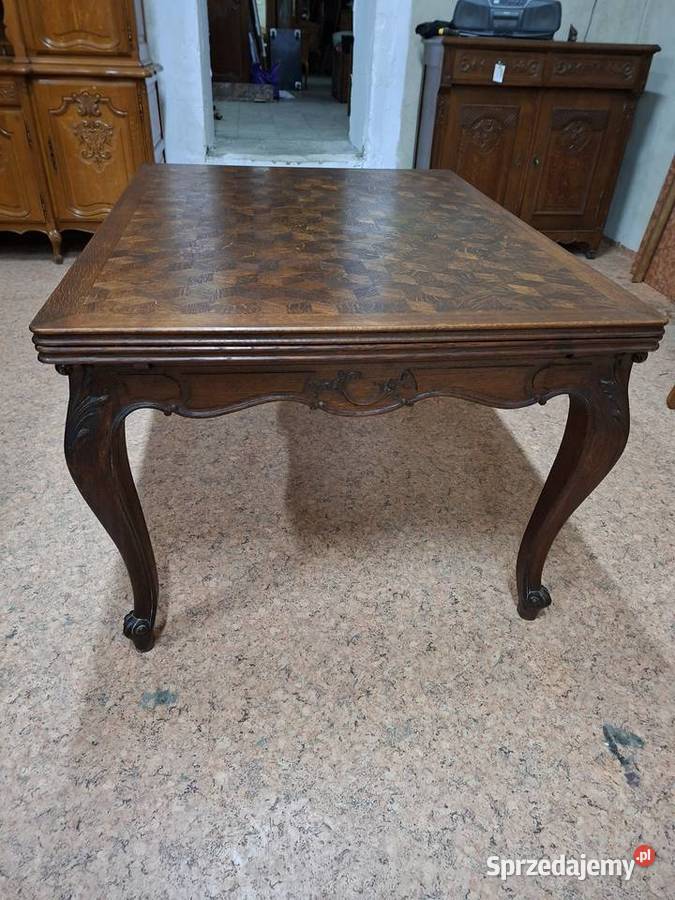 Ładny rozkładany stół ludwikowski ciemny małopolskie