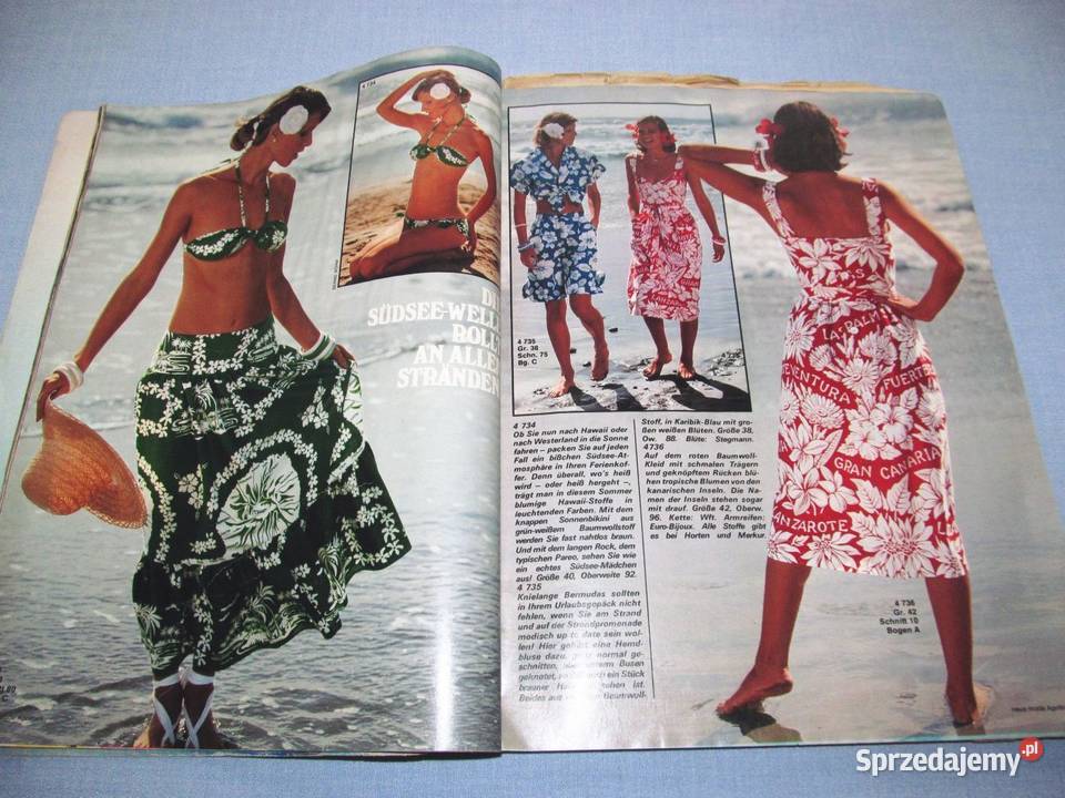 6 x Neue Mode 1974 1977 198183 Vintage moda Czasopisma Skępe