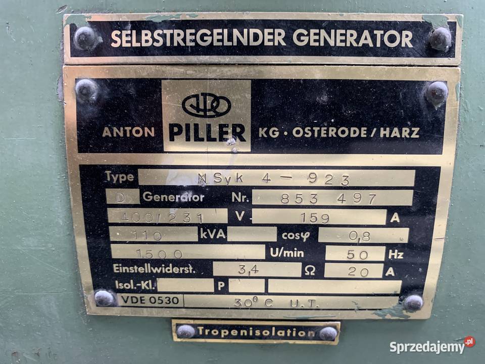 Agregat DAIMLERBENZ AG OM 346 E 110 kVA Pozostałe