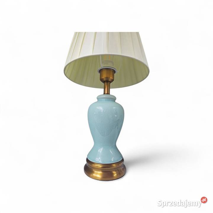Lampa stołowa 47 ceramiczna podstawa plisowany Wólka Kosowska