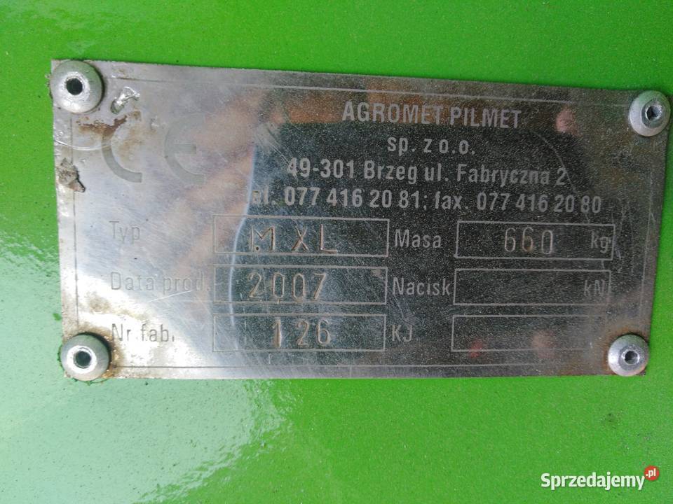 Sprzedam rozsiewacz do nawozów Brzeg MXL 2100 Włoszakowice