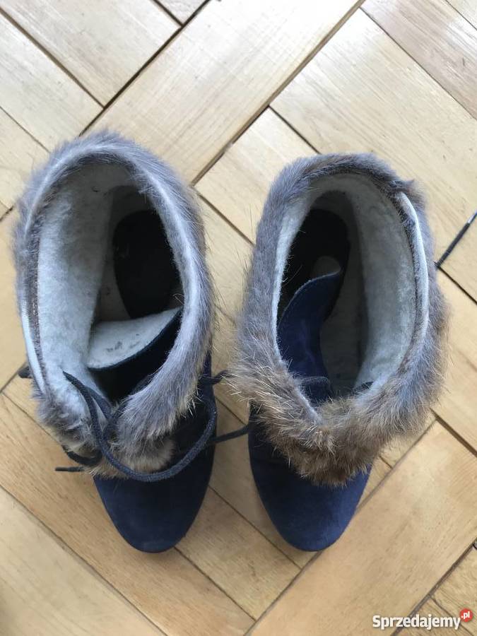 STUDIO POLLINI botki buty zamsz futro r 37 Czółenka Warszawa