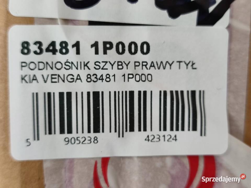 PODNOŚNIK SZYBY PRAWY TYŁ KIA VENGA 20092011 osobowe lubelskie