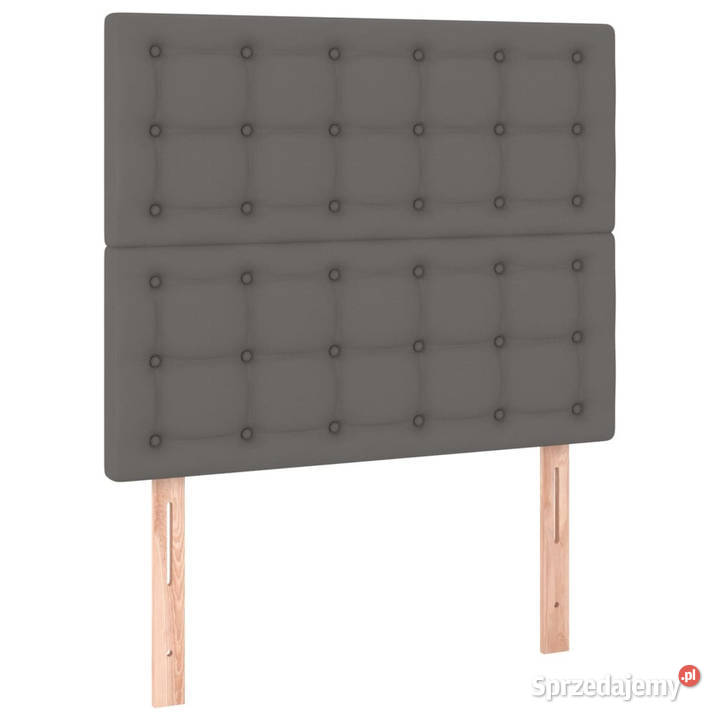 Łóżko kontynentalne z materacem i LED szara 203cm