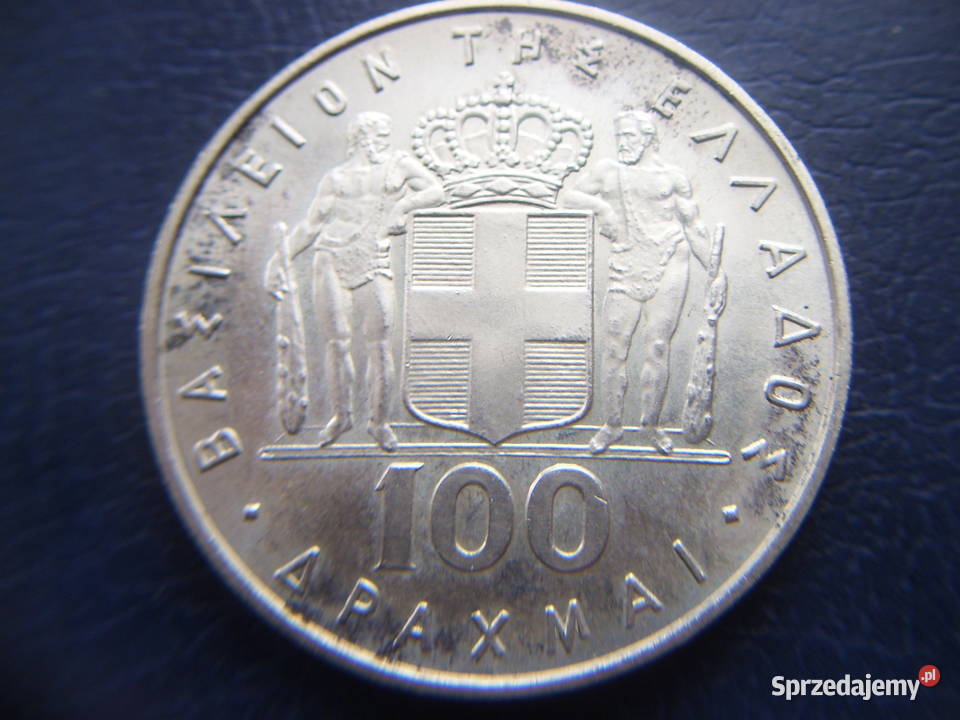 Stare monety 100 drachm 1970 Grecja srebro /2