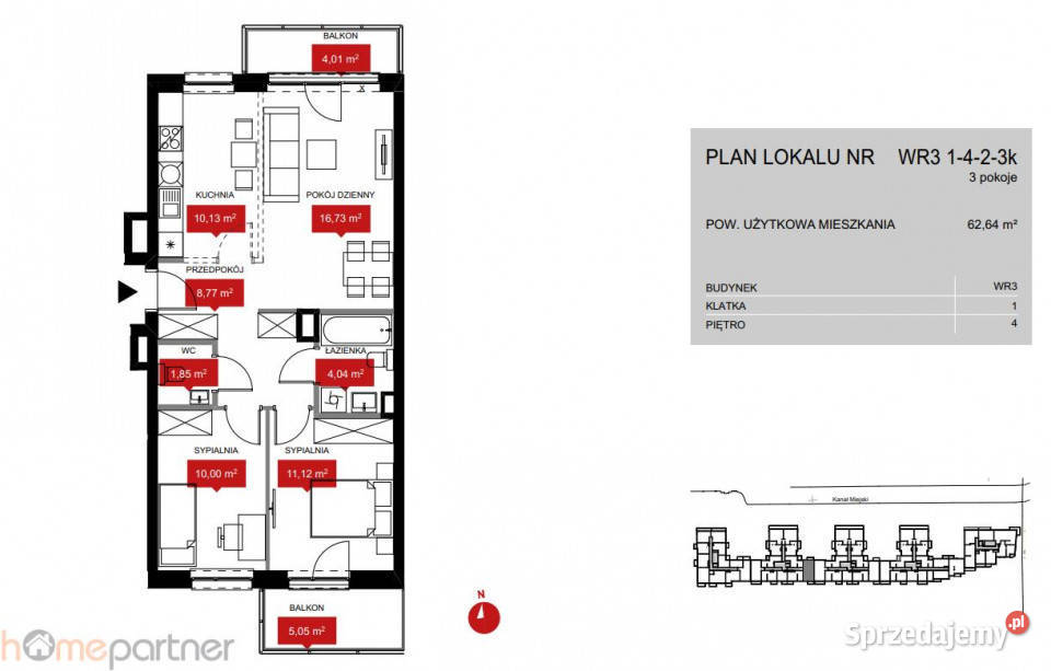 Mieszkanie Wrocław Kleczkowska 626m2 3 pokoje Piętro 4