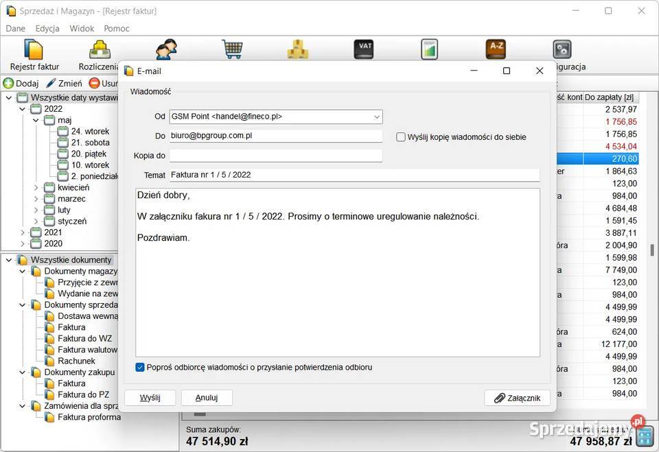 Sprzedaż i magazyn program do faktur z magazynem łódzkie Łódź