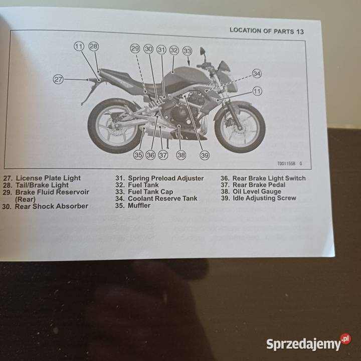 Instrukcja obslugi Kawasaki er6 1gen 20062008 Pozostałe Szczecin sprzedam