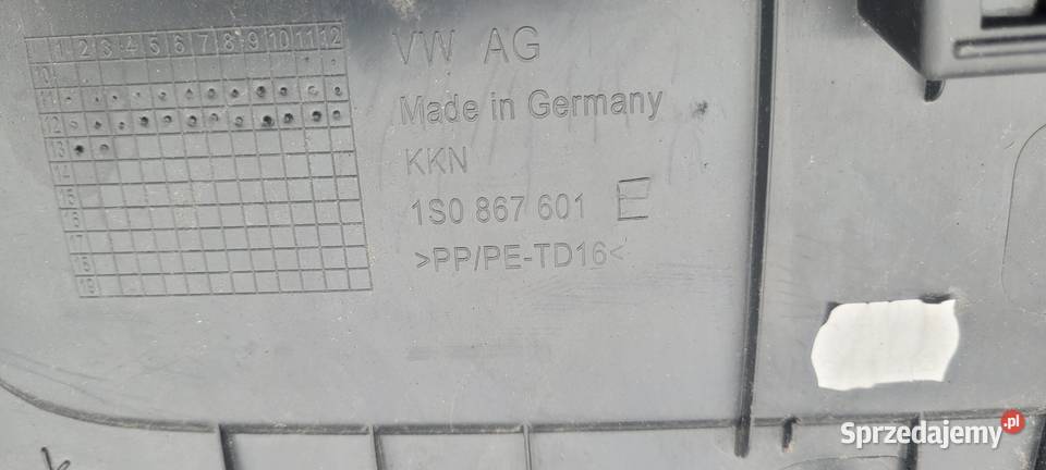 VW UP TAPICERKA OSŁONA KLAPY BAGAŻNIKA Ruda Śląska