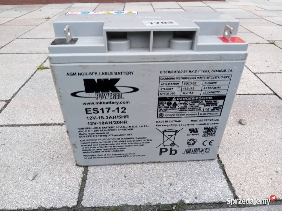 Sprzedam akumulator MK Pawered ES1712 do wózka Bielsko-Biała sprzedam