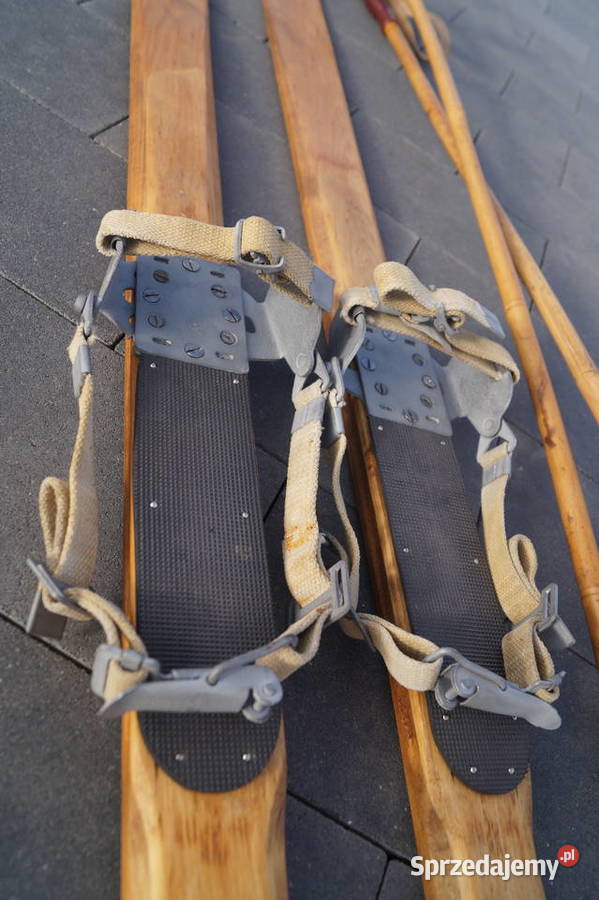 Stare narty drewniane 180 kijki Pruchnik