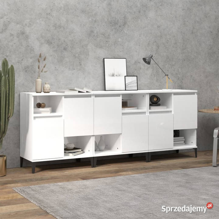 Komody 3 biel z połyskiem 60x35x70 WM3185745 Warszawa