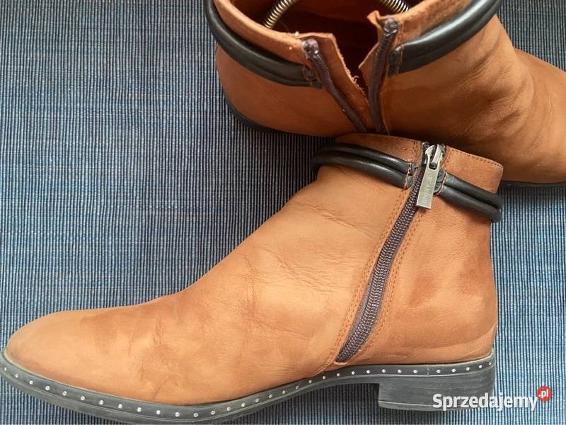 Skórzane botki Carinii 40 Legnica sprzedam