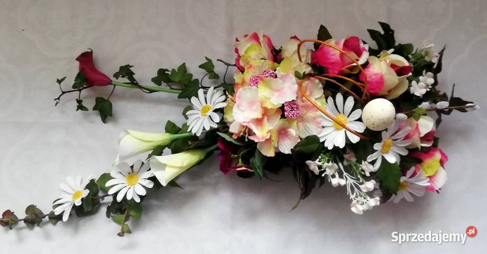 Stroik na grób wiosenny cmentarz dekoracja
