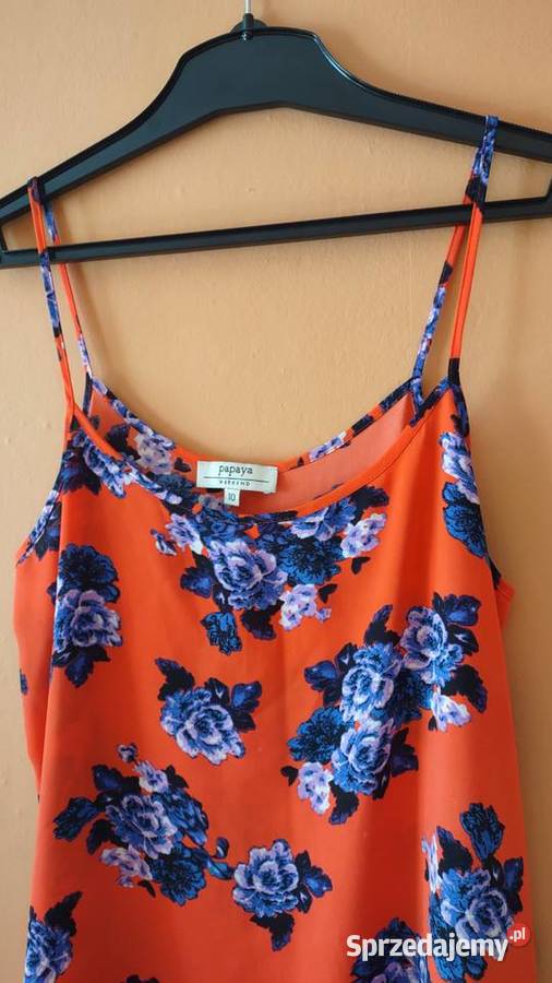 Top na ramiączkach w róże M Papaya Olkusz sprzedam