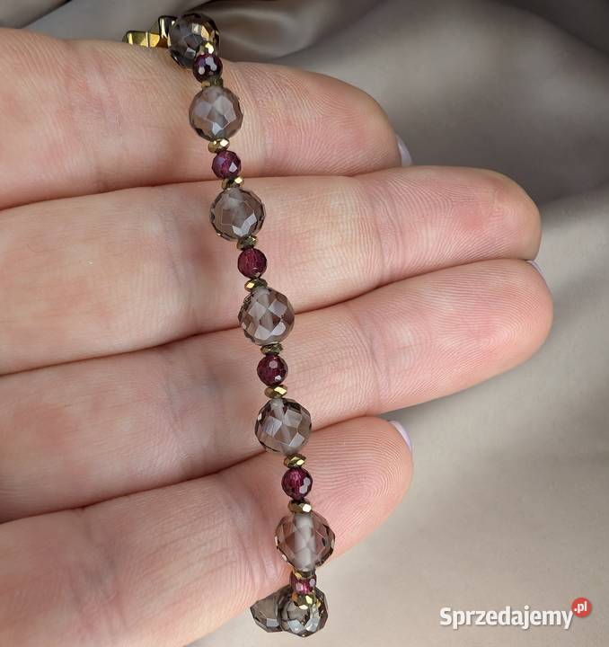 Bransoletka różaniec kamienie kwarc dymny Bransoletki Białystok