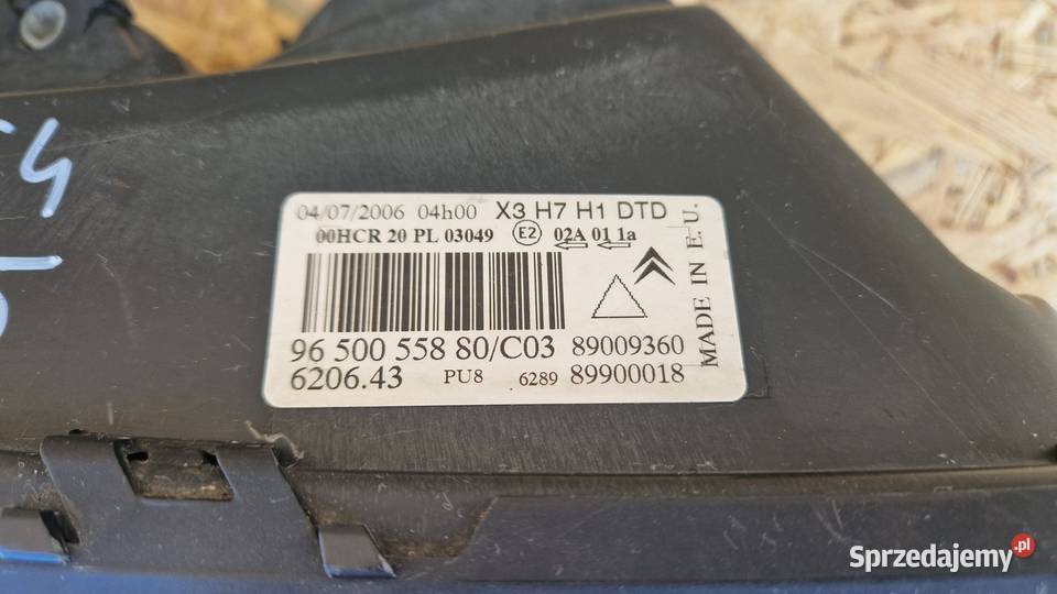 CITROEN C4 LAMPA PRZÓD PRZEDNIA PRAWA EUROPA wielkopolskie Słowikowo