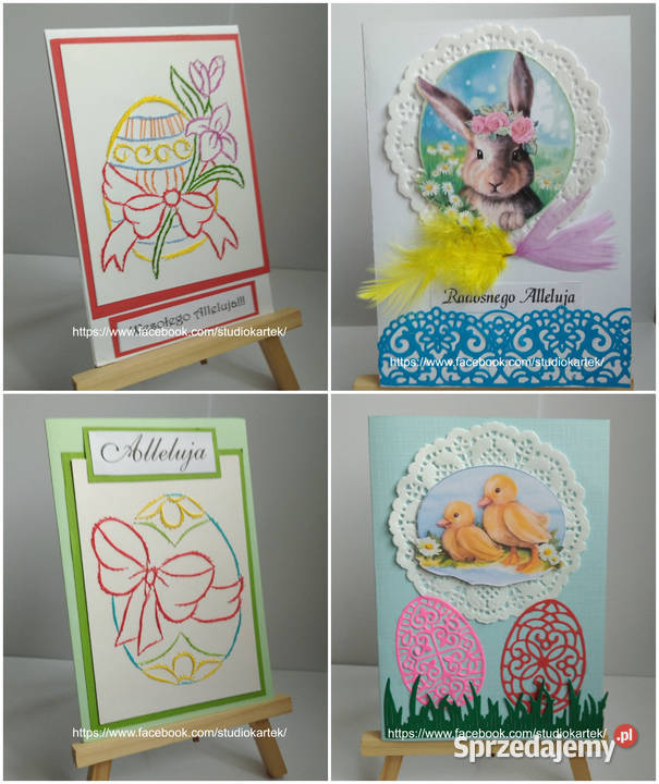 KARTKI WIELKANOC Komunia Ślub itp Handmade Białystok