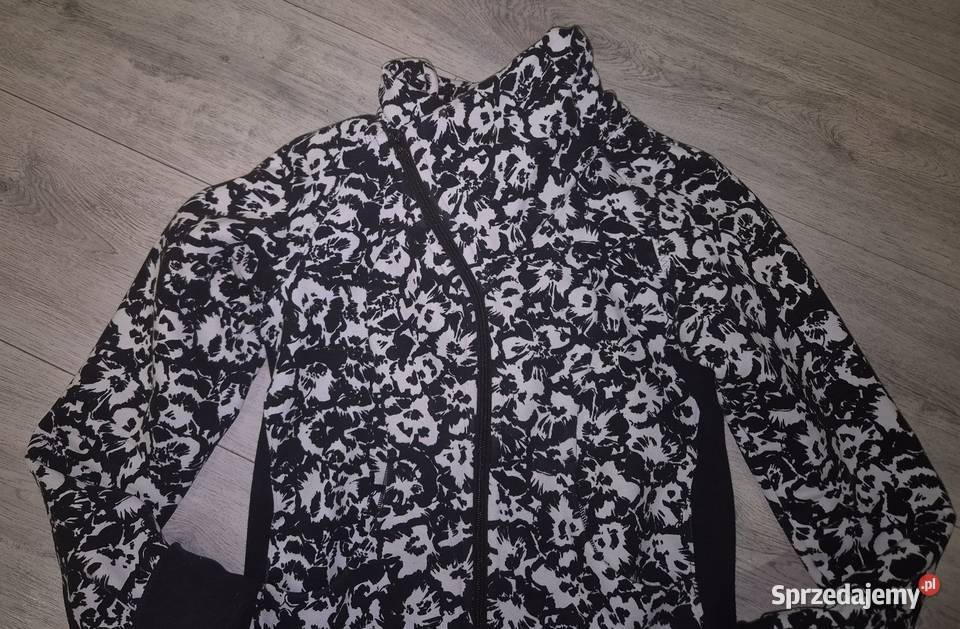 Bluza damska kwiaty Lululemon cozy czerń i biel Odzież sportowa