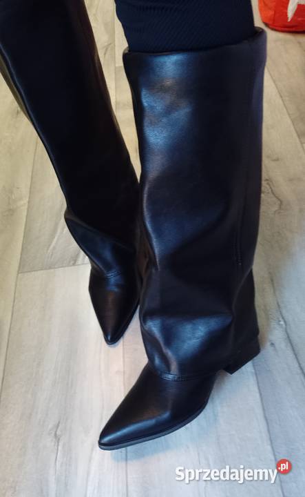 4142 Ekskluzywne czarne wygodne Kozaki kowbojki sprzedam